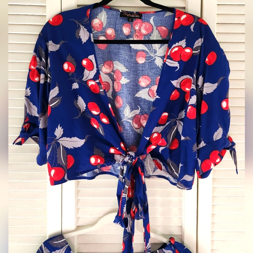 Exta Cherry Trashy Diva Tie Top